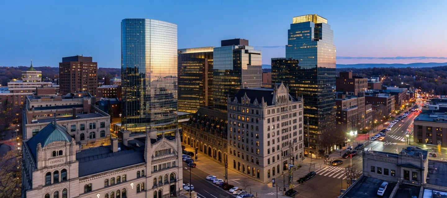 Hartford, Connecticut skyline — ClaimVyne headquarters city