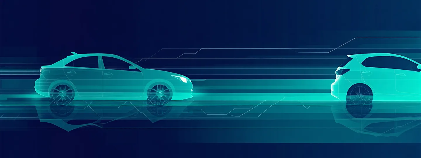 Auto claims processing scene — road scene with vehicles